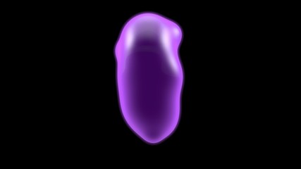 Poster - 3D illustration of a purple object, a gas cloud of high-temperature plasma. Abstract image of futuristic black background. 3D rendering isolated. Ball lightning.