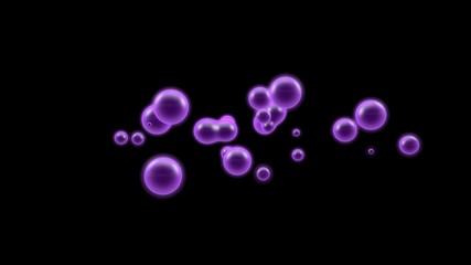 Poster - 3D illustration of a purple object, a gas cloud of high-temperature plasma. Lots of purple plasma droplets in space. Abstract image of futuristic black background. 3D rendering isolated.