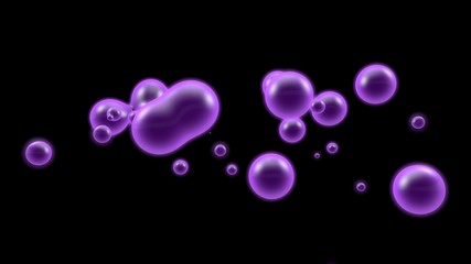 Poster - 3d illustration of a purple object, a gas cloud of high-temperature plasma. lots of purple plasma dr