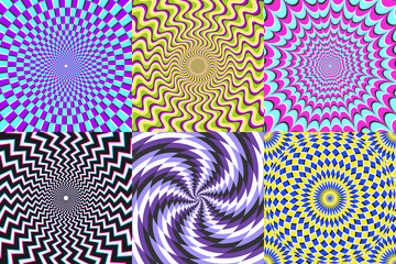 psychedelic spiral. optical illusion, delusion spirals and colorful abstraction hypnosis spiral vect