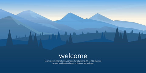 Wall Mural - peaceful landscape. vector illustration. minimalist style. monotone colors. wallpaper in the natural