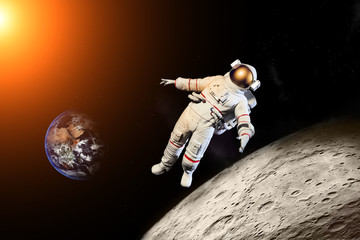 Wall Mural - astronaut floating in outer space