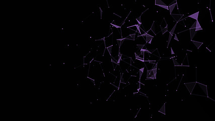Aufkleber - Abstract digital background. Cosmic particles. The effect of plexus. Big data visualization. 3d rendering