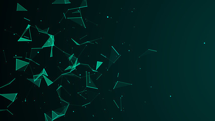 Aufkleber - Abstract digital background. Cosmic particles. The effect of plexus. Big data visualization. 3d rendering