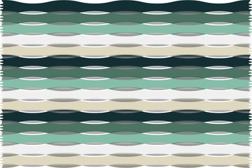 Decorative abstract background of repeating stripes of green, white and beige