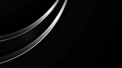 Abstract Layered Black Chrome Trim Automotive Background for all business company with high end look