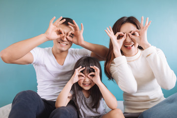 Portrait Happy Asian Family.