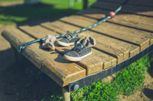 Toddler's Shoes On Play Equipment