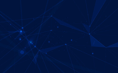 Poster - connected polygons plexus vector background, digital data visualization. vector illustration