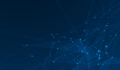 Fototapete - Connected polygons plexus vector background, digital data visualization. vector illustration