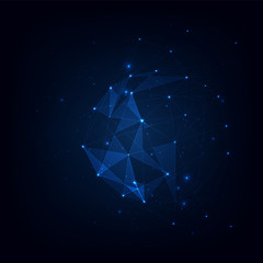 Poster - connected polygons plexus vector background, digital data visualization. vector illustration