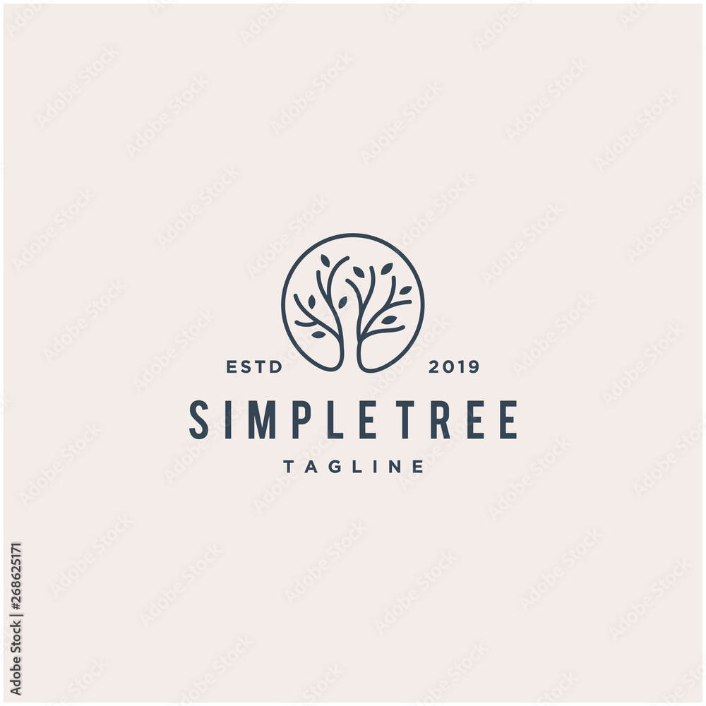 simple tree vector logo design Stock Vector | Adobe Stock
