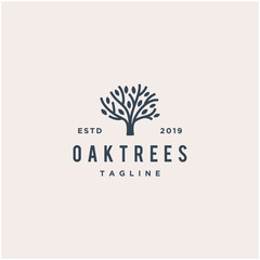 oak tree vector logo design