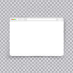 Poster - Browser window. Web interface mock screen internet document mockup website flat blank frame tab page elements on transparent background, vector