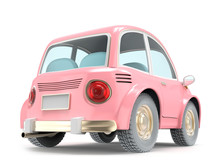 Car Small Cartoon Pink Back