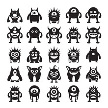 Monster Avatar Character Icons Vector