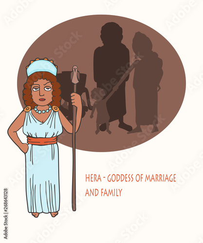 Ancient Greek Goddess Hera Cartoon Buy This Stock Vector And Explore Similar Vectors At Adobe Stock Adobe Stock