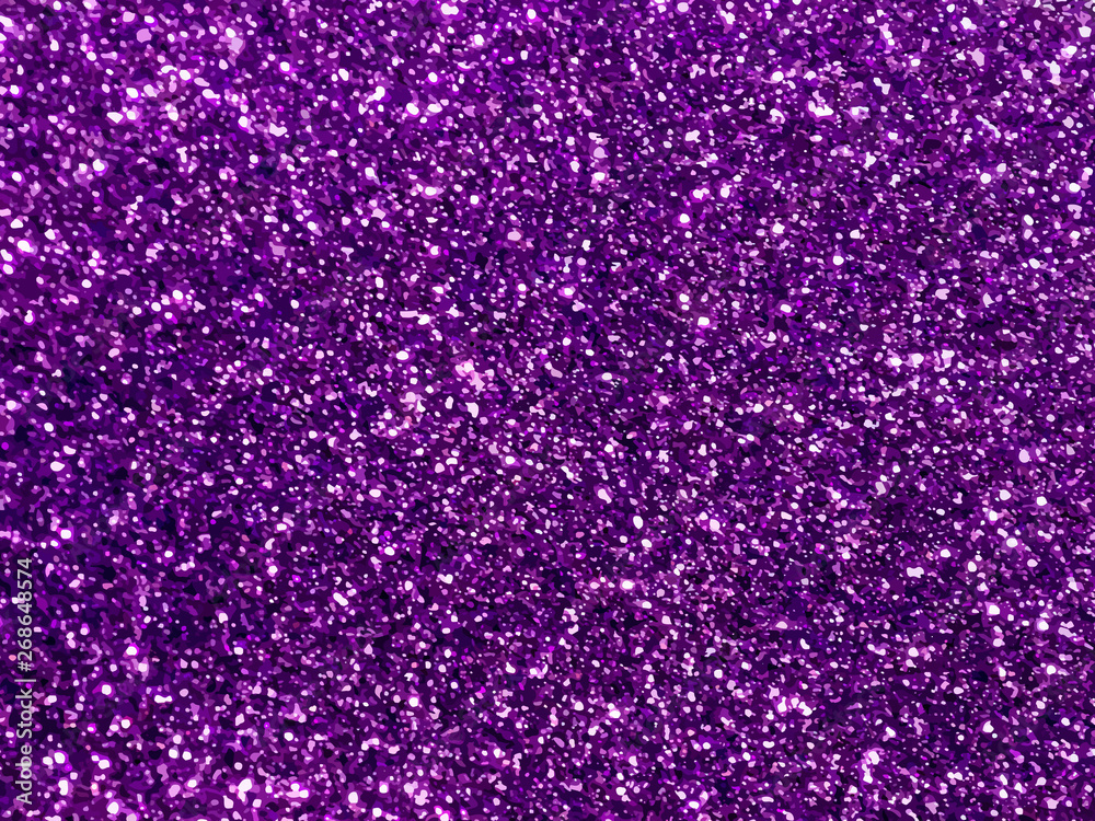 Violet and purple sparkles. Purple glitter background. Pink background. Elegant abstract background brilliant shimmer. Vector - obrazy, fototapety, plakaty 