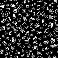 Poster - iot concept. internet of things icons seamless pattern. icons collection for smart house or smart ci