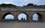 Fototapeta  - Dream. Roman aqueduct in Caesarea Marittima Israel.