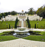 Fototapeta  - 2_Panorama of the site of The first lower Bahai gardens in Haifa, Israel.