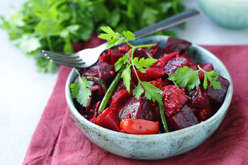 Wall Mural - fresh red beet salad for healthy eating