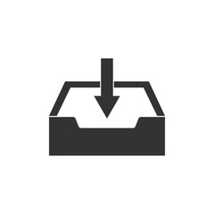 Fototapete - Download inbox icon isolated. Flat design. Vector Illustration