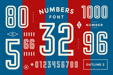 Wall Mural - Numbers font. Sport font with numbers and numeric