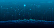 © Alex - Big Data. Abstract digital landscape. Wireframe landscape background.