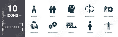 Fotografía Soft Skills icons set collection