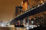 Fototapeta  - brooklyn bridge and lower manhattan at night