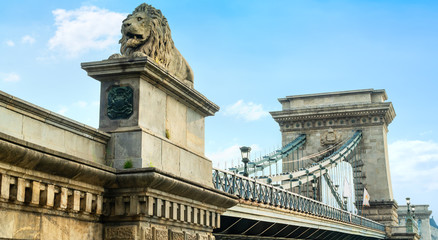 Poster - Lion on Chain bridge