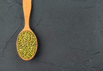 Mung beans in spoon