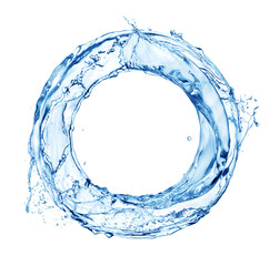 Wall Mural - round water gyre splash isolated on white background
