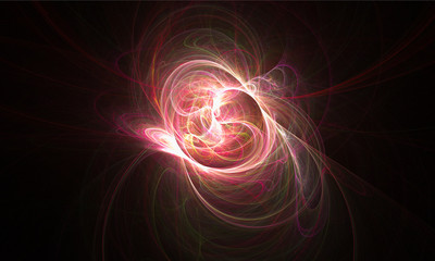 Red power swirls on black, abstract fractal mobile wallpaper