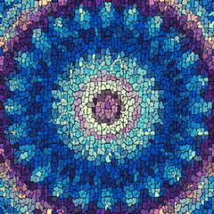 Aufkleber - Seamless background pattern. Crackled grunge vintage mandala Vector image.