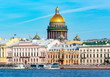 Angliyskaya (English) embankment and dome of St. Isaac's Cathedral, Saint Petersburg, Russia