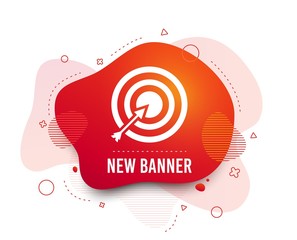 Poster - Fluid badge. Target aim sign icon. Darts board with arrow symbol. Abstract shape. Gradient aim icon. Flyer liquid banner. Vector