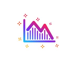 Poster - Financial chart icon. Economic graph sign. Stock exchange symbol. Business investment. Dynamic shapes. Gradient design investment graph icon. Classic style. Vector