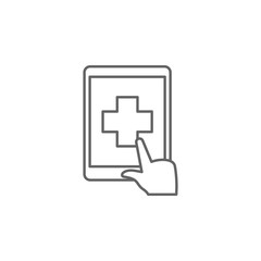 Aufkleber - health, help, medical, online, services. Element of health icon. Thin line icon for website design and development, app development. Premium icon