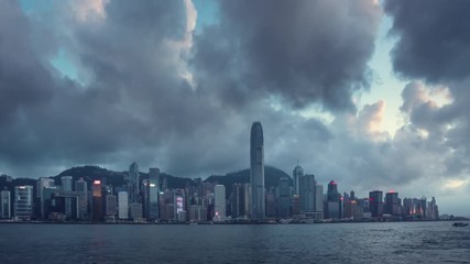 Fototapete - Hong Kong sunset, time lapse