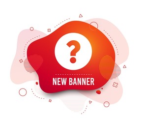 Poster - Fluid badge. Question mark sign icon. Help symbol. FAQ sign. Abstract shape. Gradient question icon. Flyer liquid banner. Vector