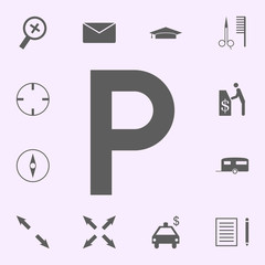 Poster - parking place icon. signs of pins icons universal set for web and mobile