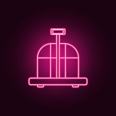 Poster - transport scales neon icon. Elements of Measure set. Simple icon for websites, web design, mobile app, info graphics