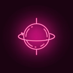 Poster - planet revolution meter neon icon. Elements of Measure set. Simple icon for websites, web design, mobile app, info graphics
