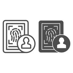 Poster - Fingerprint line and glyph icon. Identity vector illustration isolated on white. Finger scan outline style design, designed for web and app. Eps 10.