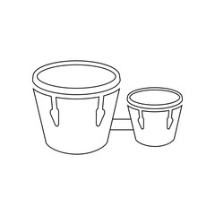 Poster - bongos icon. Element of music instrument for mobile concept and web apps icon. Outline, thin line icon for website design and development, app development