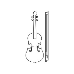 Poster - violin icon. Element of music instrument for mobile concept and web apps icon. Outline, thin line icon for website design and development, app development