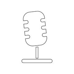 Poster - Microphone icon. Element of music instrument for mobile concept and web apps icon. Outline, thin line icon for website design and development, app development