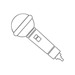 Poster - Microphone icon. Element of music instrument for mobile concept and web apps icon. Outline, thin line icon for website design and development, app development